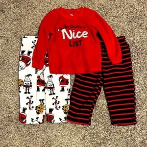 2T Christmas Fleece Jammies Pajamas Sleep PJs